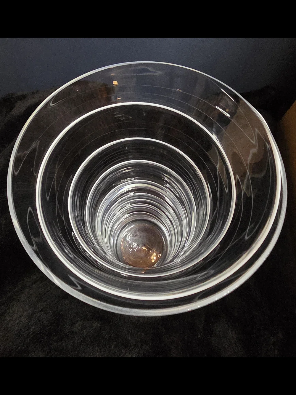 MCM Spiral Optical Art Vase Fused Glass Scandi Style 9.75